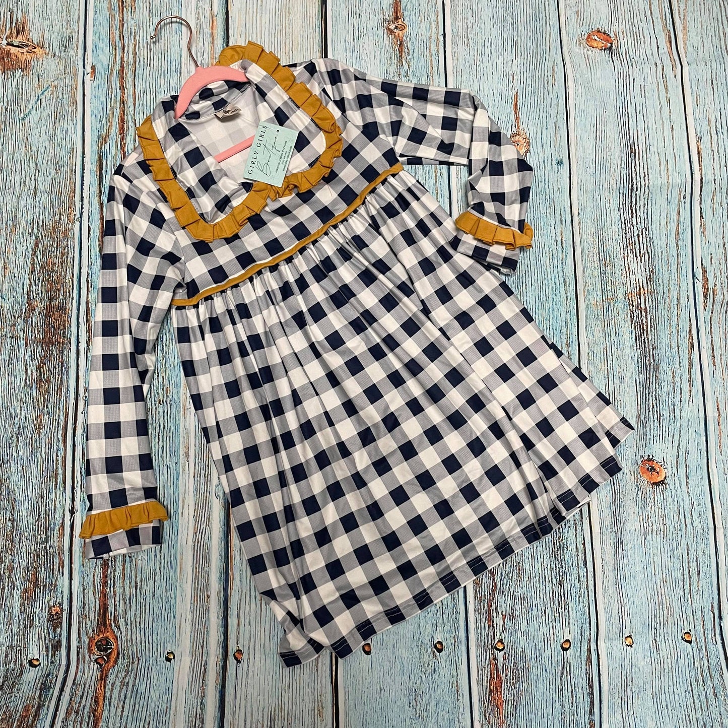 Plaid and Mustard Dress