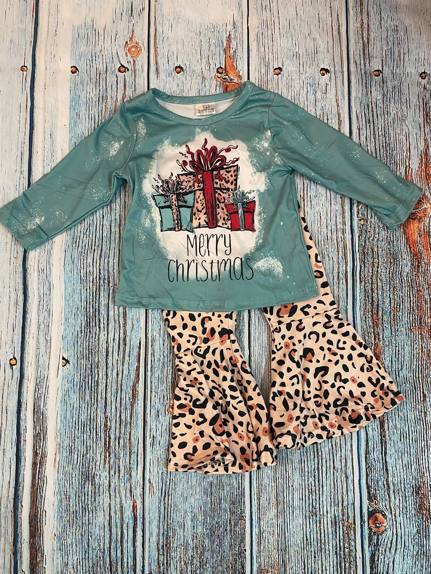 Presents Teal Top w/Leopard Bell Bottom
