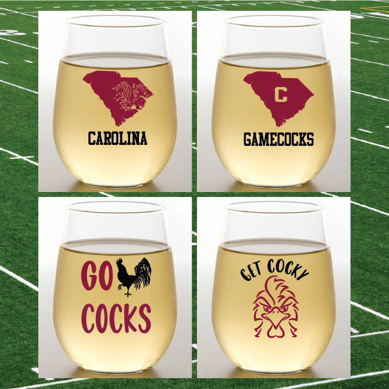 GAMECOCKS Shatterproof Wine Glasses - 4 Pack