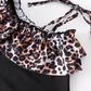Leopard Ruffle Off Shoulder Mommy and Me Swimsuits