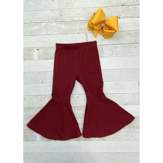 Wine Bell Bottom Pants