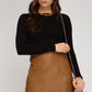 FAUX LEATHER WRAP SKIRT - CAMEL