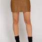 FAUX LEATHER WRAP SKIRT - CAMEL