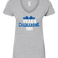 Women's Slim Fit Fine Jersey V-Neck T-Shirt - Heather Grey - Bow Stags
