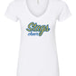 Women's Slim Fit Fine Jersey V-Neck T-Shirt - White - Stags Cheer