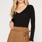 FAUX TWILL SUEDE SHORTS WITH SIDE TIE DETAIL