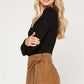 FAUX TWILL SUEDE SHORTS WITH SIDE TIE DETAIL