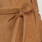 FAUX TWILL SUEDE SHORTS WITH SIDE TIE DETAIL
