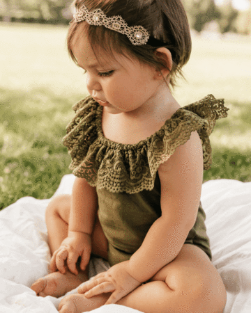 Kenzie Lace Flutter Sleeve Leotard