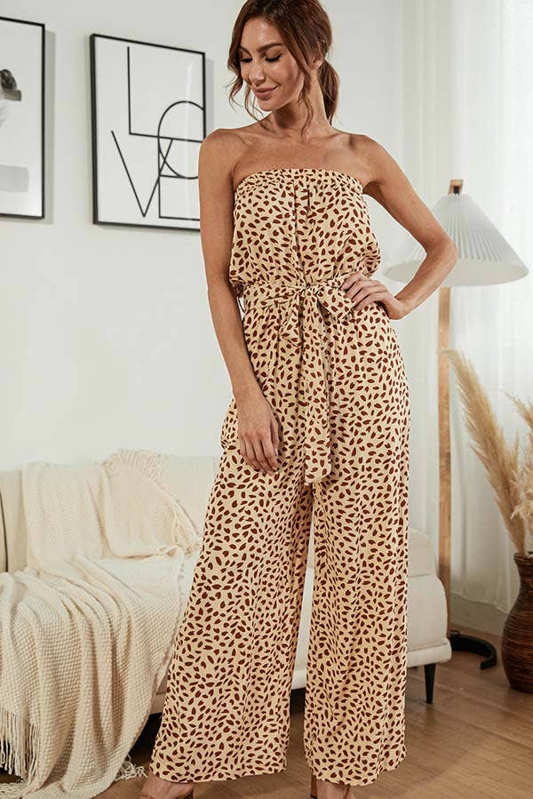 Strapless Wide Leg Jumpsuit