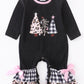 Christmas Tree Plaid Cheetah Bubble Romper