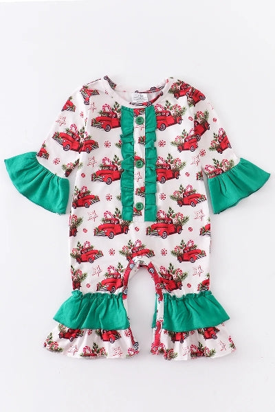 Christmas Car Green Romper