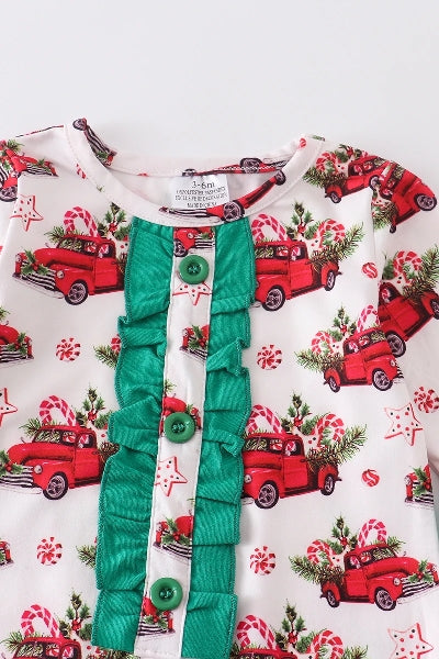 Christmas Car Green Romper