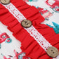 Christmas Tractor Romper White/Green/Red