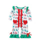 Christmas Tractor Romper White/Green/Red