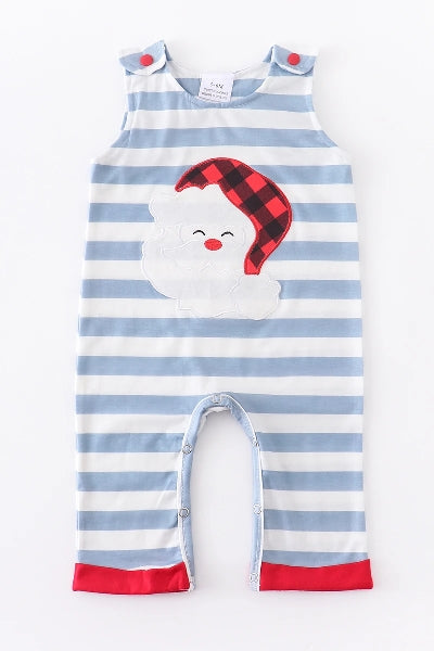 Stripe Santa Applique Santa Romper
