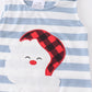 Stripe Santa Applique Santa Romper