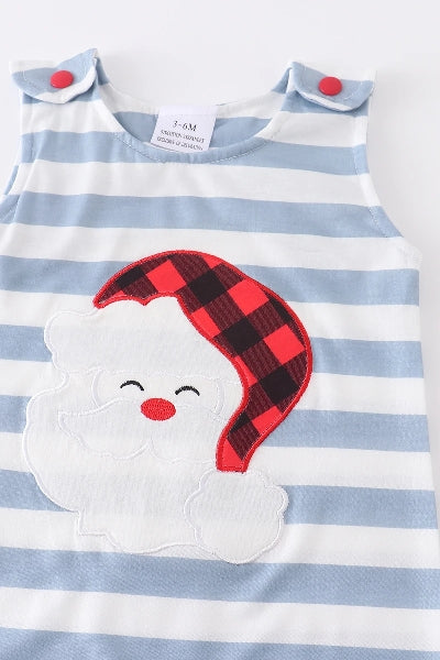 Stripe Santa Applique Santa Romper