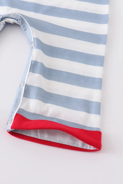 Stripe Santa Applique Santa Romper