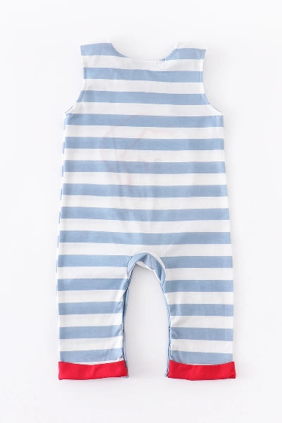 Stripe Santa Applique Santa Romper