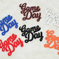 Large Game Day Chenille Iron-on Patch: White