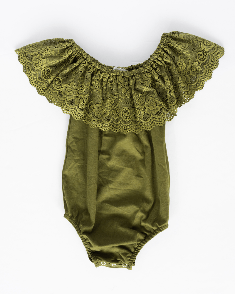 Kenzie Lace Flutter Sleeve Leotard