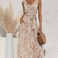 Leopard Print Sleeveless Maxi Dress