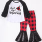 Red Black Plaid Bell Bottom Don't Stop