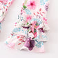 Lavender Floral Ruffle Pants Set