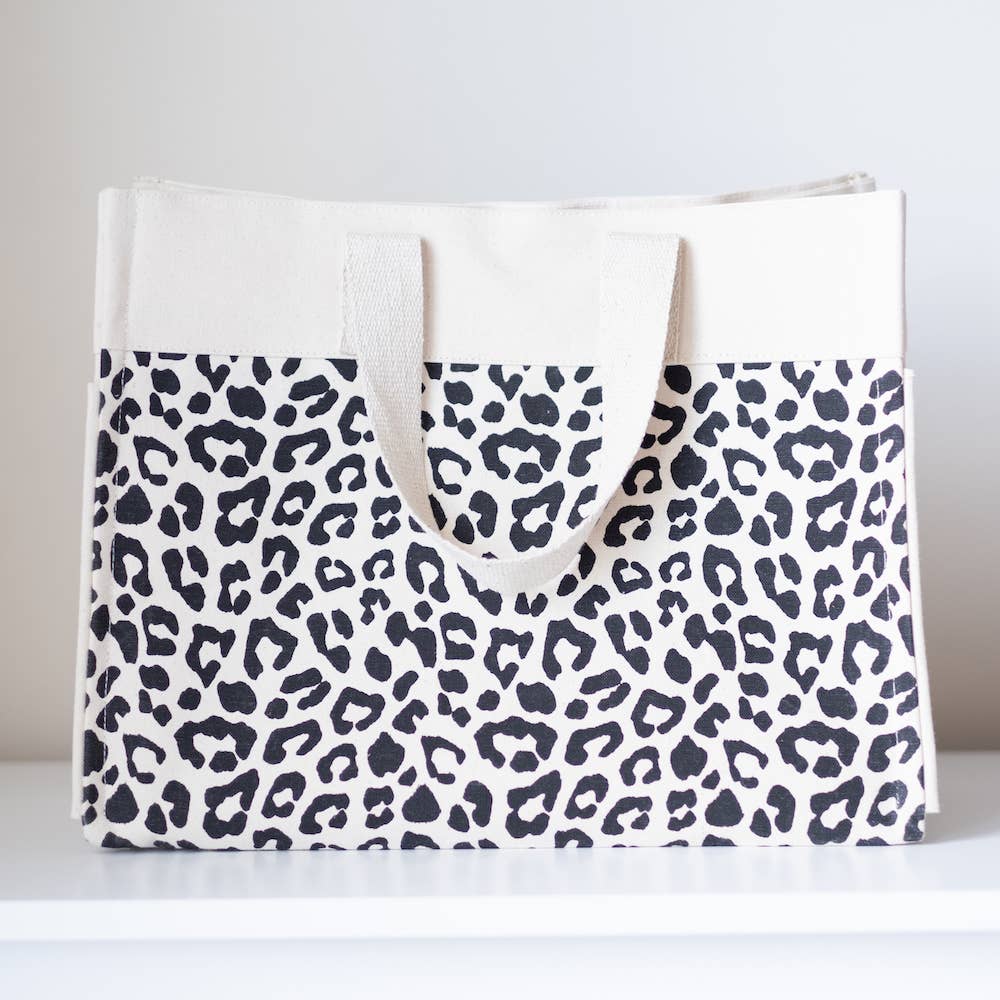 Malawi Manhattan Tote Natural/Black 17x13.5x8