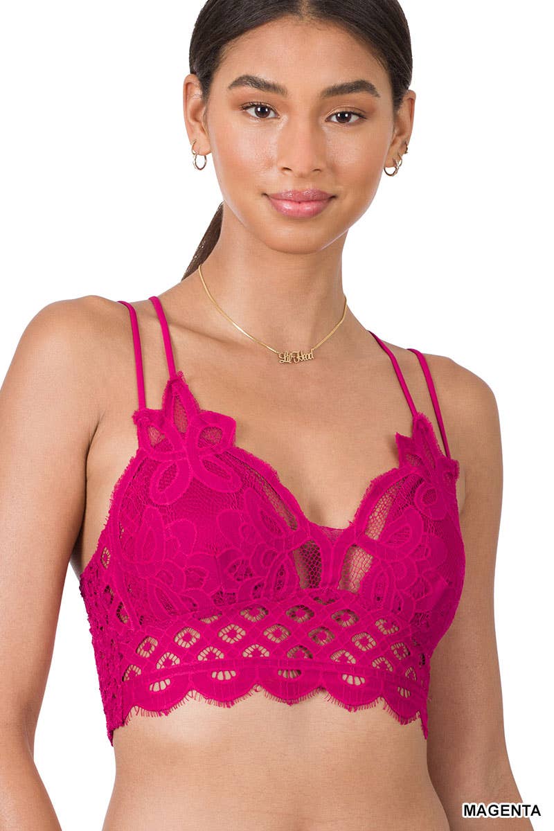 Magenta Crochet Lace Bralette