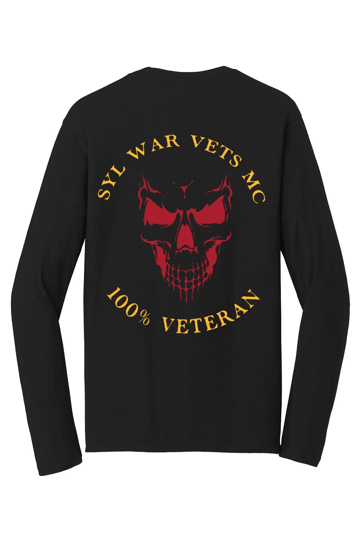 Long Sleeve - Black - Skull Gold/Red