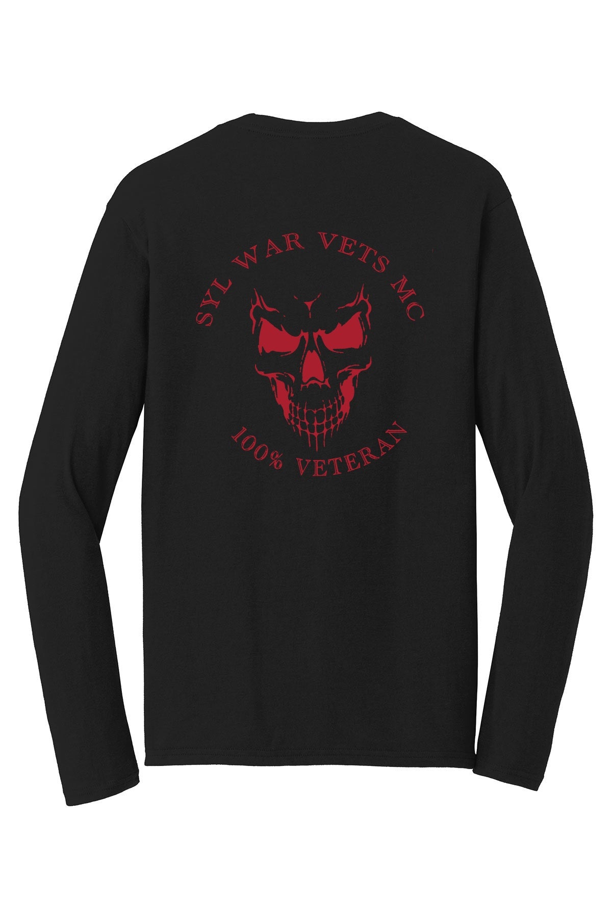 Long Sleeve - Black - Skull all Red