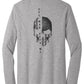 Long Sleeve - Grey - Skull Black Star