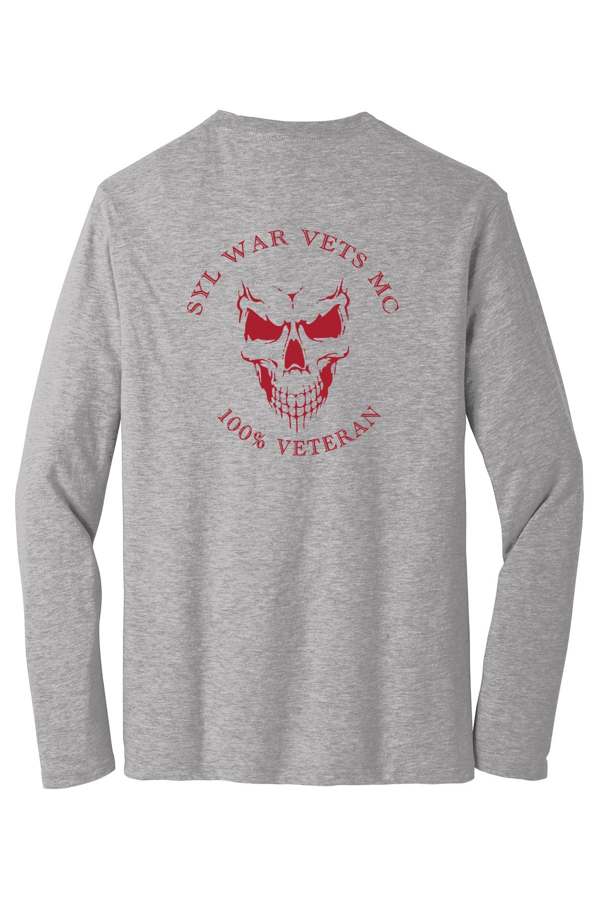 Long Sleeve - Grey - Skull all Red