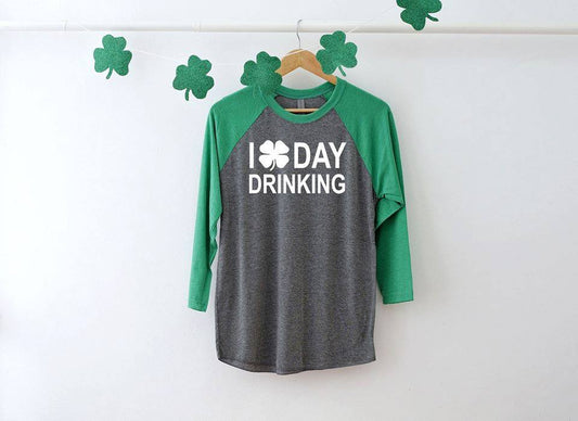273. I Love Day Drinking Shamrock- White Ink