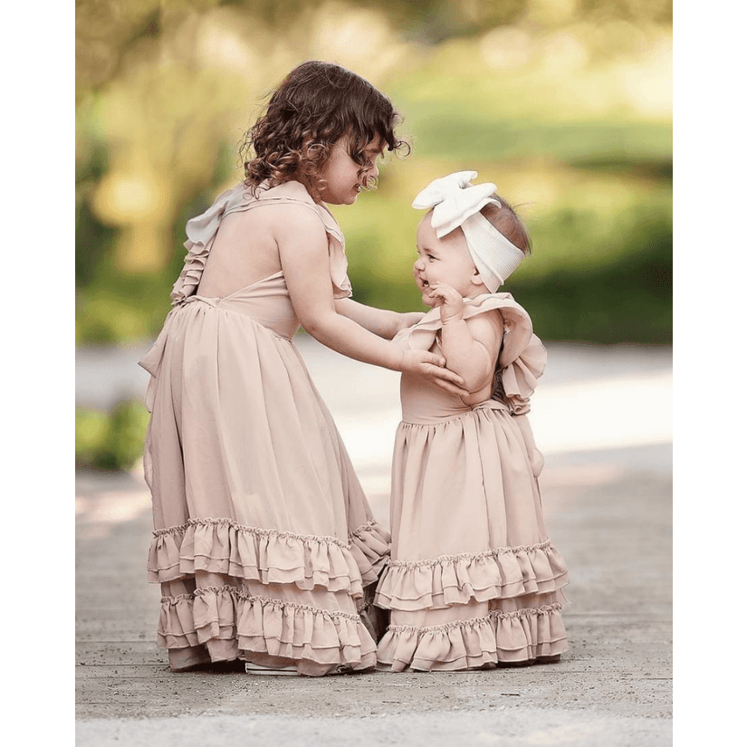 Nellie Ruffle Maxi Dress - Champagne