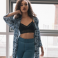 Strappy Back Geometric Lace Bralette - Black