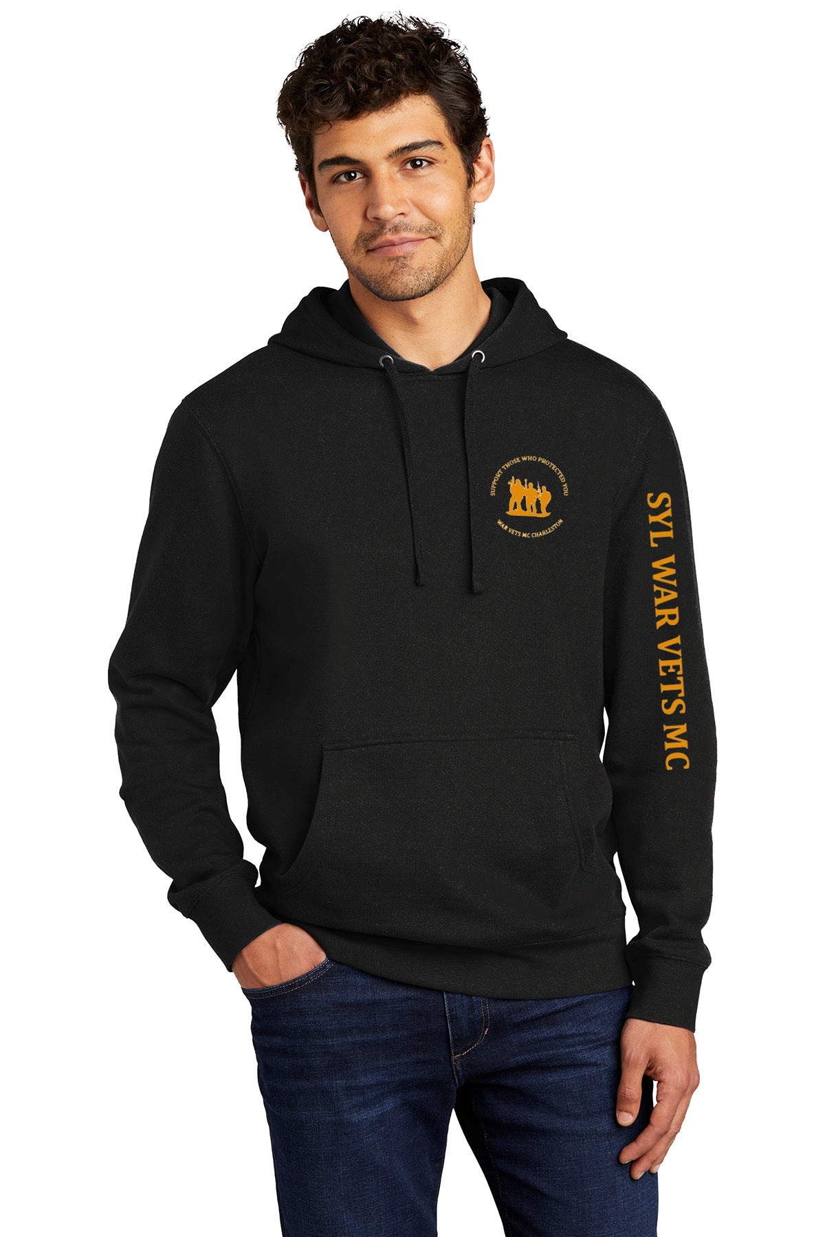 Hoodie - Black - Skull Gold/Red