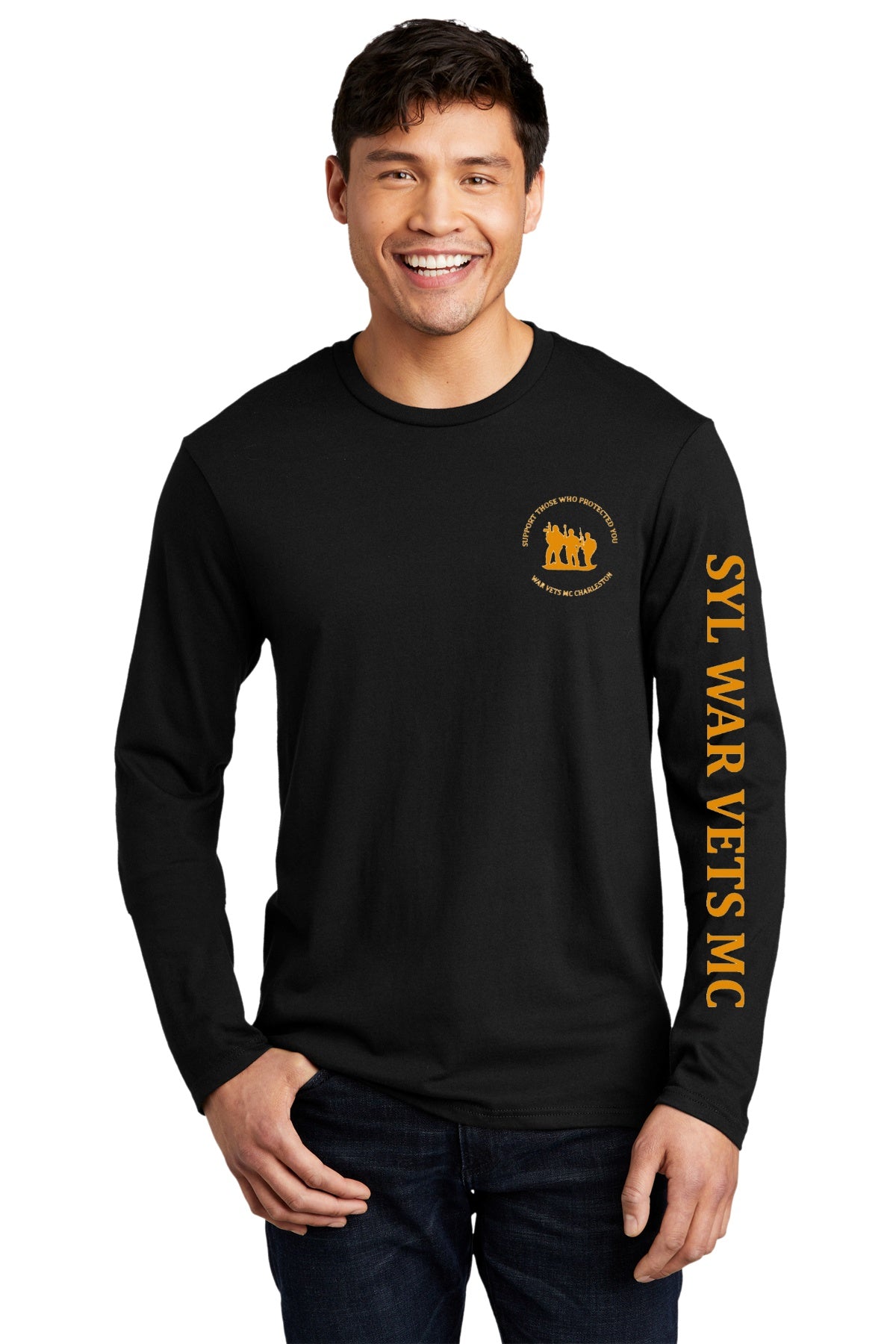Long Sleeve - Black - Skull Gold/Red