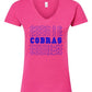 Women's Slim Fit Fine Jersey V-Neck T-Shirt - Pink - Cobra Multi