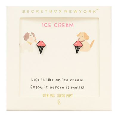 Epoxy Ice Cream Earrings - Coral