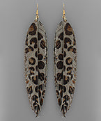 Leopard Feather Like Earrings