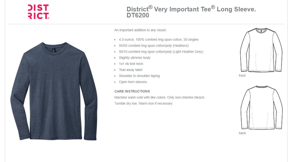 District ® Very Important Tee ® Long Sleeve