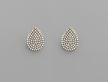 CZ Pave Teardrop Earrings