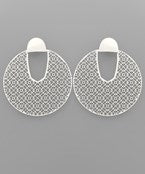 Silver Black Flat Metal Hoops