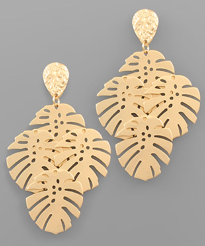Gold Palm Leafs Earrings
