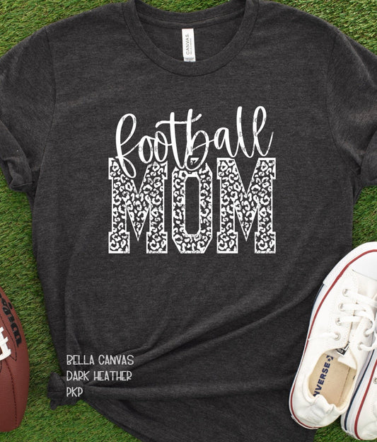567.  Football Mom Leopard - White Ink