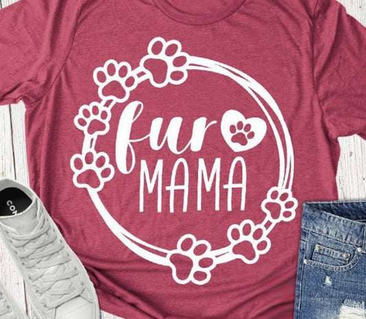 557.  Fur Mama - White Ink