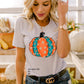 585. Orange and Teal Glitter Dotted Pumpkin - Full Color
